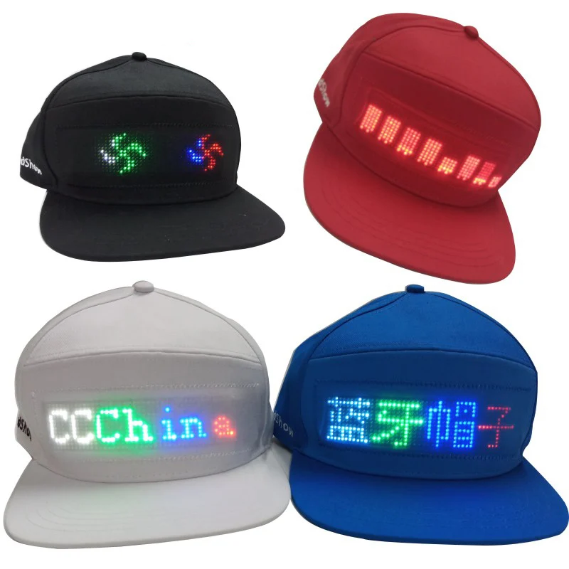 Party Message Custom Logo Lighted Flashing Hip Hop Led Baseball Hat Cap Men Women Cool Fun for Light up Hat Colorful Fashion