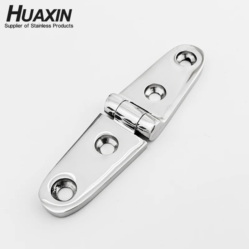 ISO Boat Strap Hinge Door Hinge Marine Grade Stainless Steel 316 Hinge 4 Holes 102*26mm Manufacturer Casting Cabinet Hatch Door