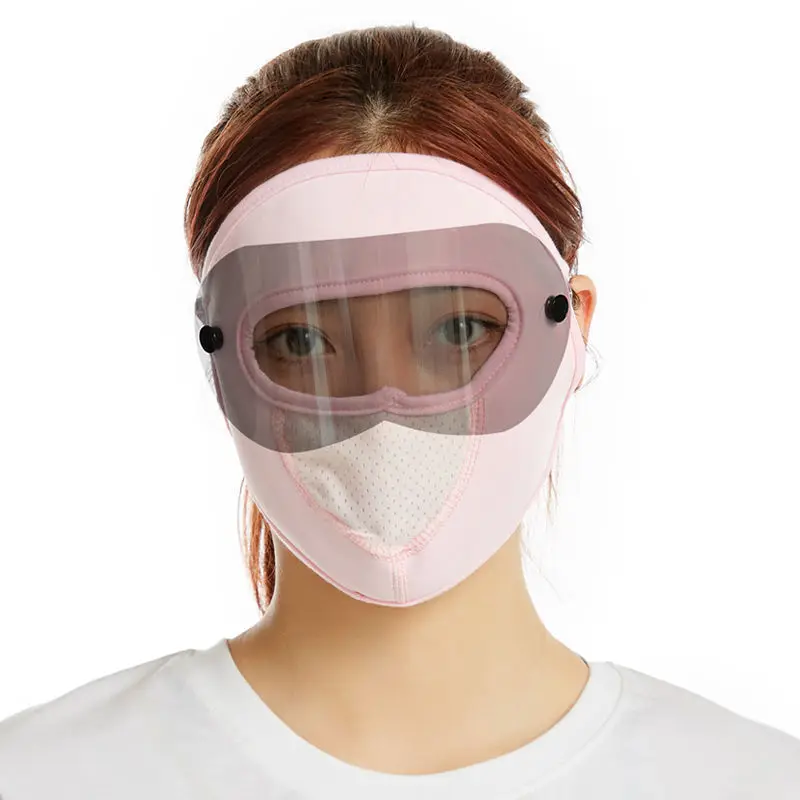 DC020 Summer Breathable Ice Silk Sunscreen Mask Lady Neck Protection Hanging Ear Sunscreen Face Mask Outdoor Sports Mask