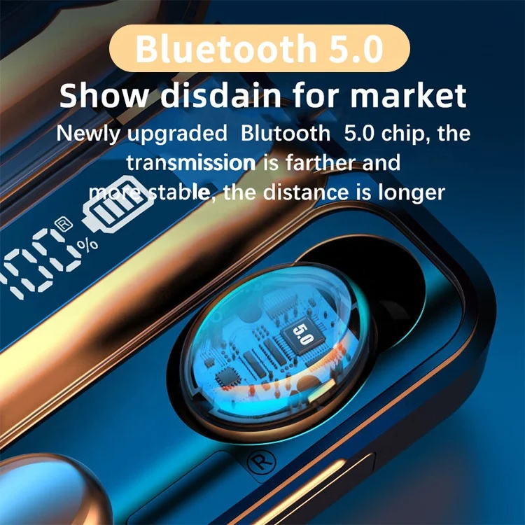 2022 Comfortable Stereo F9 Tws Audifonos-Bluetooth 5.1 Powerbank One Side True Wireless Earbuds Dropshipping Bt Earphone