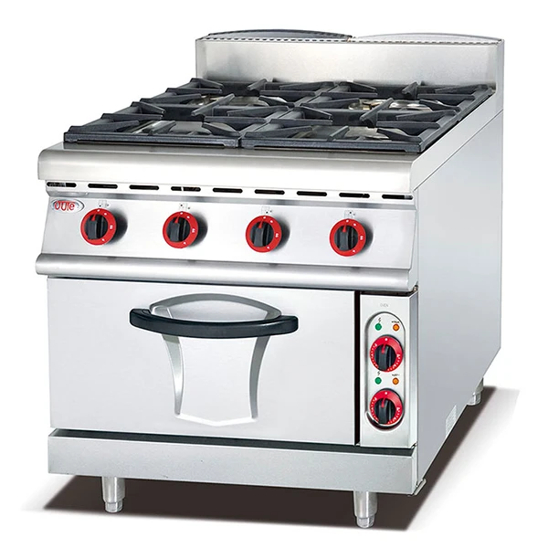 (#700)Industrial Freestanding 4 Burners Gas Range Cooker With Electric Oven(OT-878-4D)