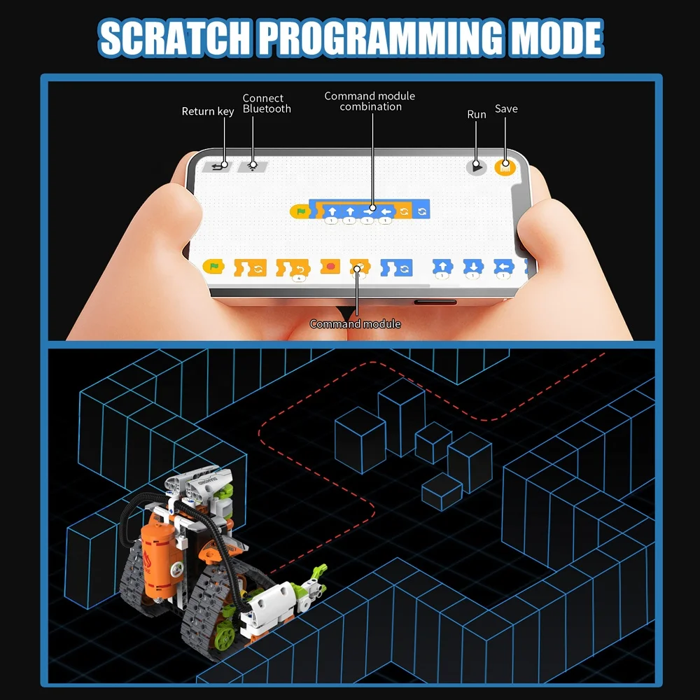 5 in 1 APP programming rc robot toy building blocks set 2.4G remote controlled electric building blocks toy science building kit