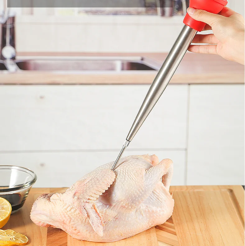 Turkey Baster Set with 2 Injector Needles for Cooking, Cleaning brush, Meat Injector Syringe for Thanksgiving Christmas