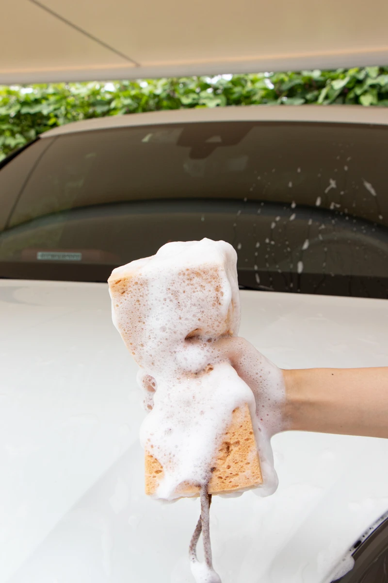 Soft Scratch Free Car Cleaning Sponge Super Absorbent Square Honeycomb Sponges,Car Wash Sponge with Lanyard