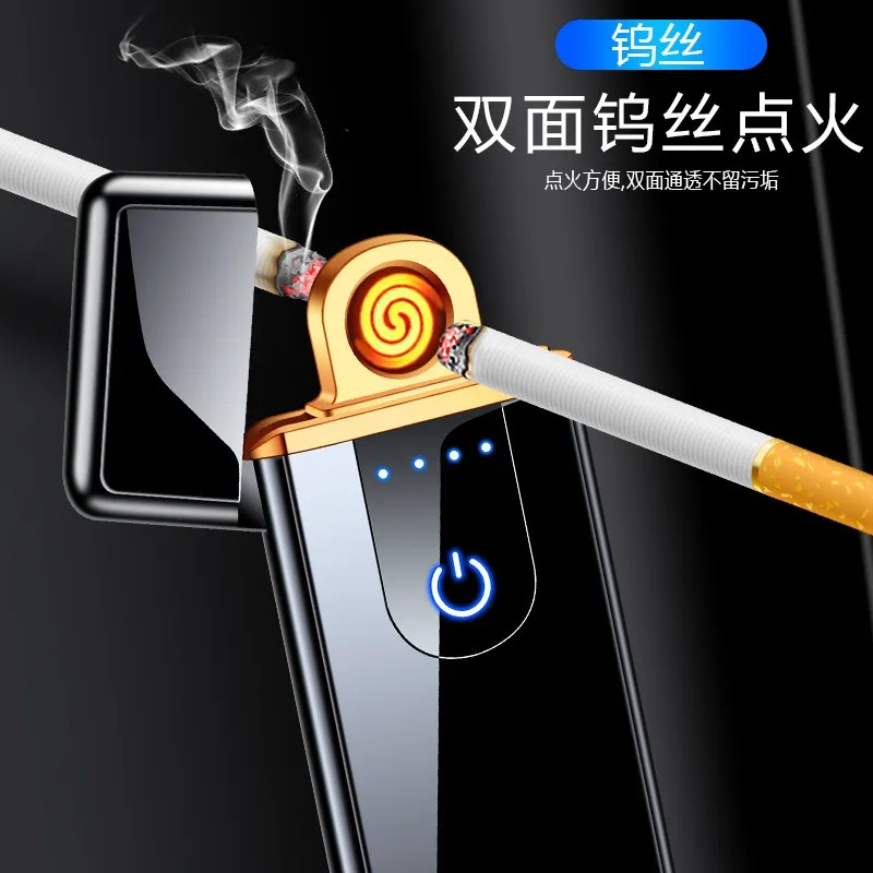 custom logo USB Charging Heat Coil Lighter wired electric lighter charged cigarette lighter