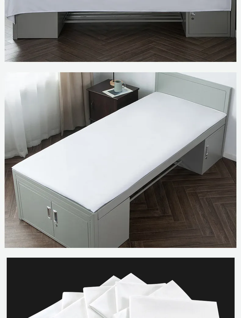 Custom size hotel supplies White polyester cotton disposable bed cover bed sheets 100% polyester cotton