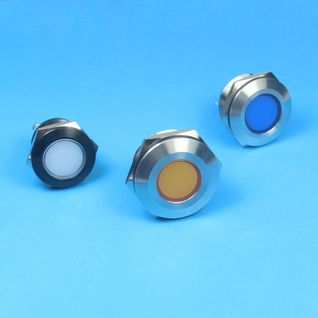 16mm 12V-24V Energy Saving LED Indicator Waterproof IP67 Metal Signal Light Pilot Dash Lamp for Car and machine