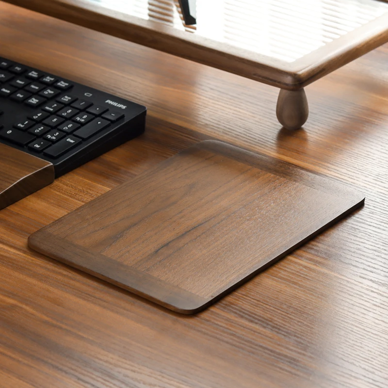 Joypro Wooden Office Desk Mat Waterproof Hard Wood Smooth Gaming Mouse Pads Non-Slip Walnut Computer Mouse Pad for Working Study