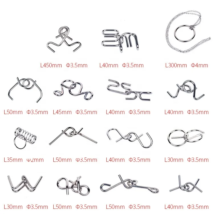 Nine links unlock alloy 30pcs/box Intellectual lock educational toys