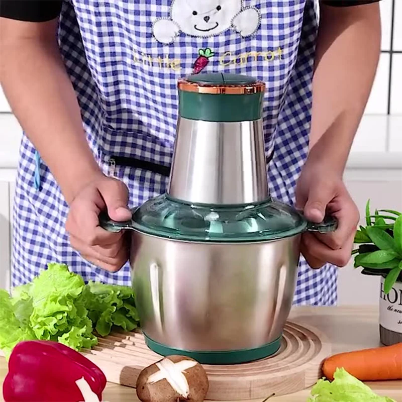Multi Function 3L Electronic Vegetable Garlic Ginger Grinder Cutter Machine Bowl Masher Electric Food Meat Chopper for Kitchen