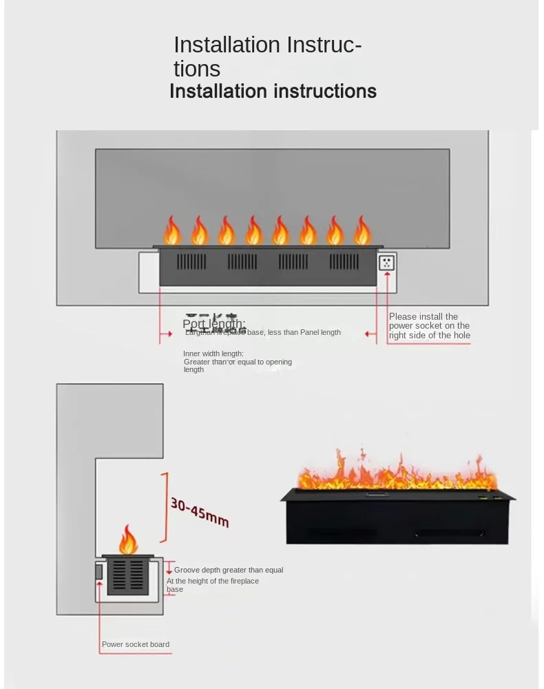 Nordic 3D Artificial atomization Style customization Electric Fireplace Round Fireplace Insert Remote APP Control Temperature