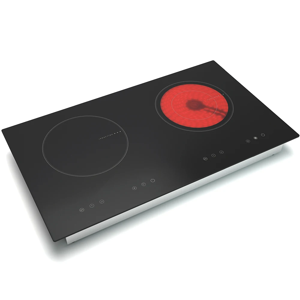 OEM Hot Selling Microcrystalline Panel 2200W+2200W Two Burner Induction Cooker Electric Plate for Touch Control