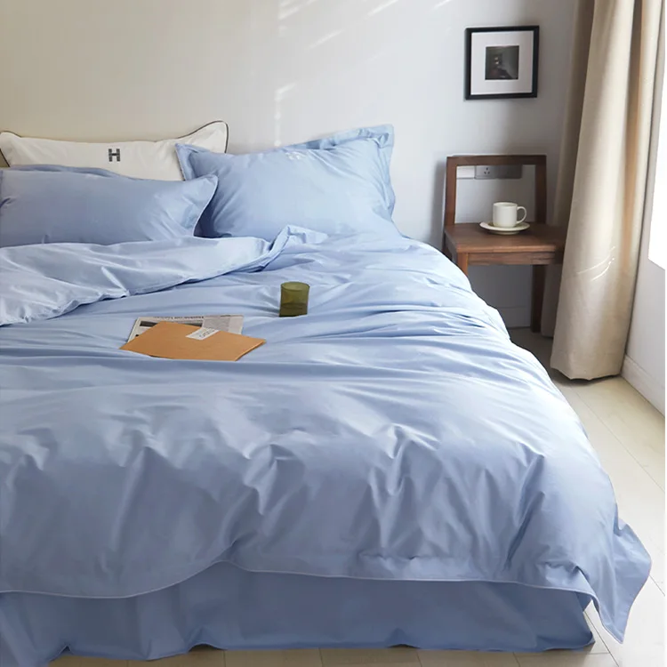 Luxury Wholesale 300 Thread Count Percale Twin Queen King Size Bed Linen Sheet Set 100% Organic Cotton Bedding Set