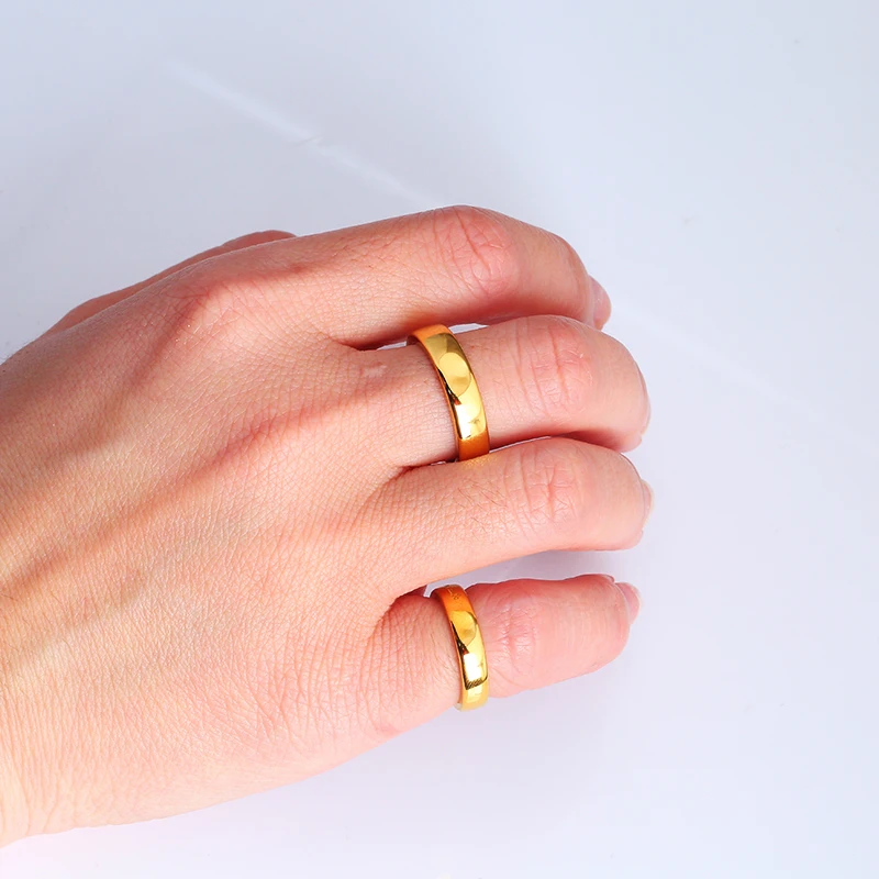 Simple Girls Wedding And Engagement Minimalist Jewelry Gold Plated Rings For Women And Men S925 Sterling Silver Aperture Ring