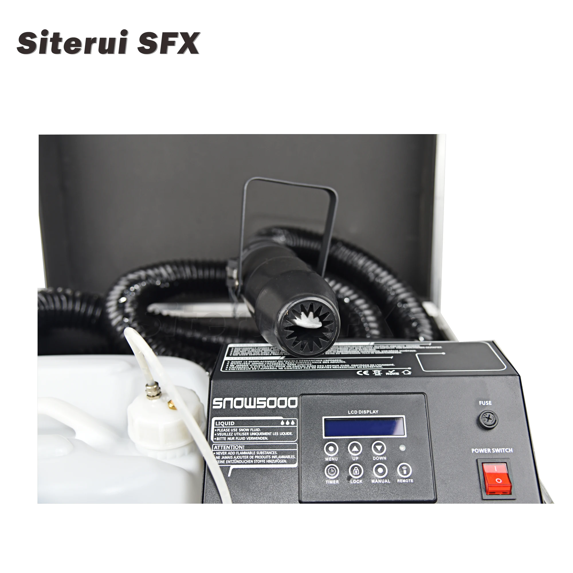 Siterui SFX new large 1800w mute snow machine snowflake maker with flight case dmx lcd remote control  party Christmas wedding
