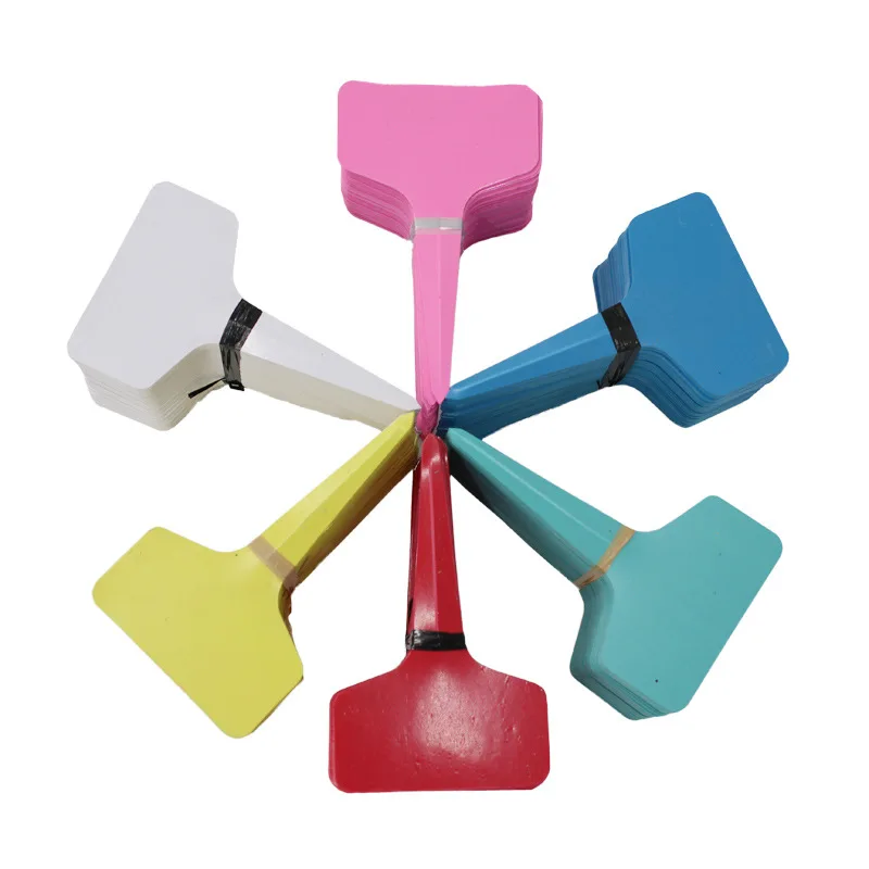 Cheap PVC short plant labels T shape design plastic label tag for garden