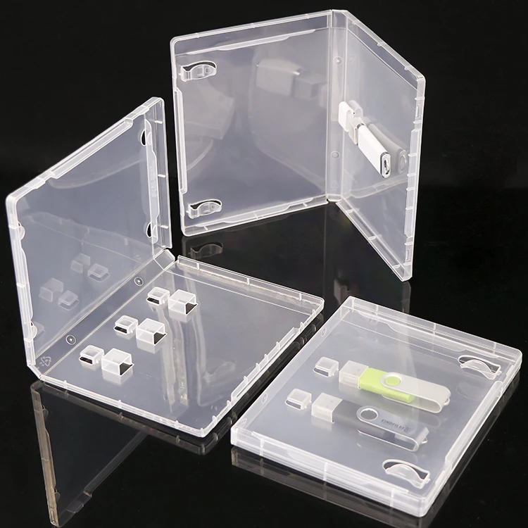 Custom Logo Storage 8GB 16GB 32GB 64GB USB Holder Stick USB Card Box Flash Drive Packing Box Plastic USB Case