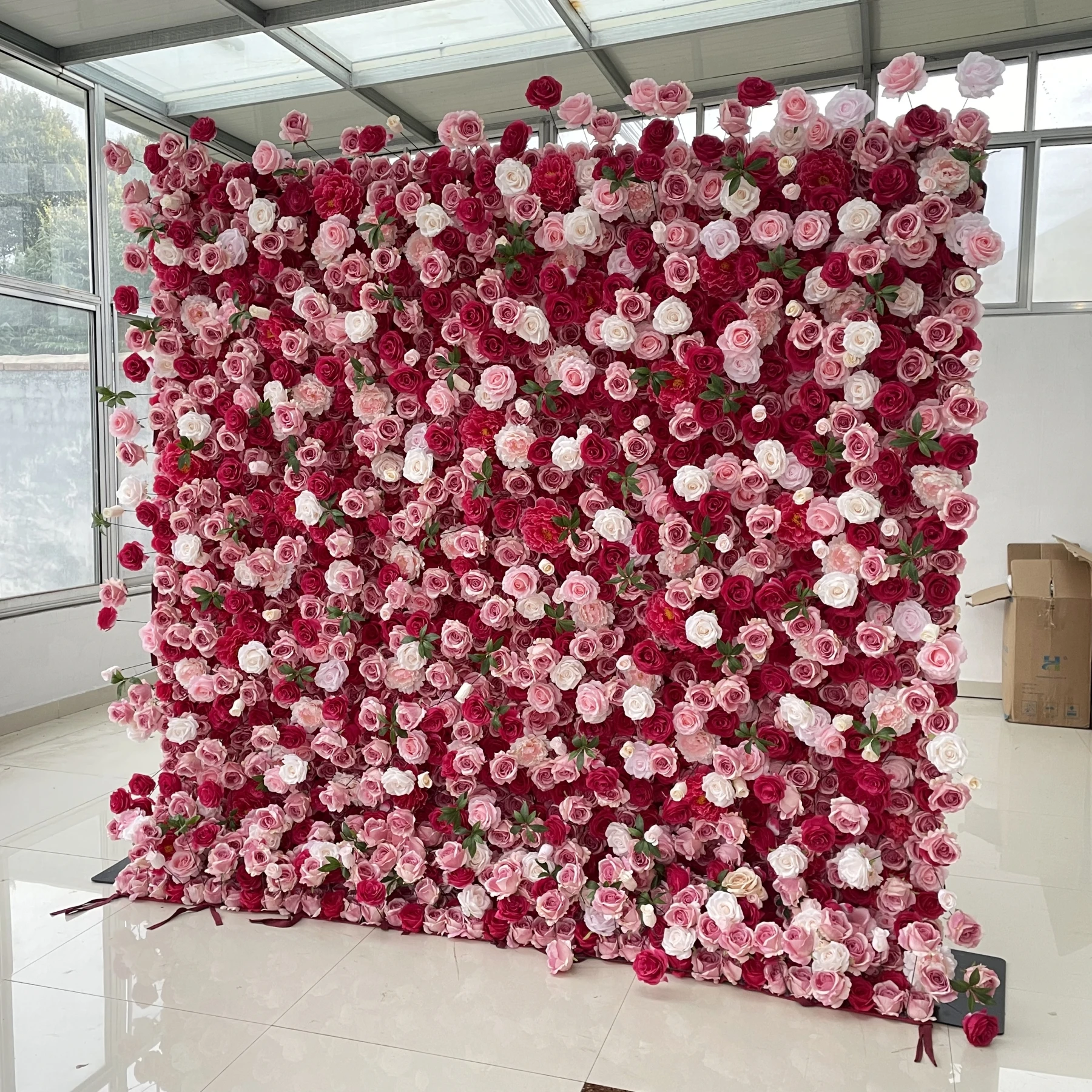Event Planning Supplies Wedding Decoration Flowers Artificial Realistic Roses Flower Wall 8x8 Backdrop Decoration Parties