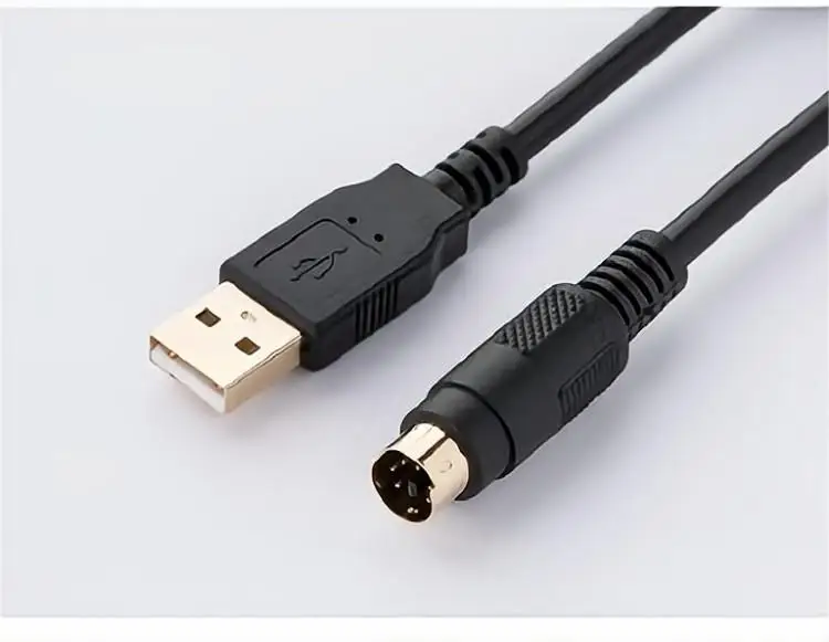 PLC controller Q series USB-QC30R2 programming cable data line USB turn round head 6 pin