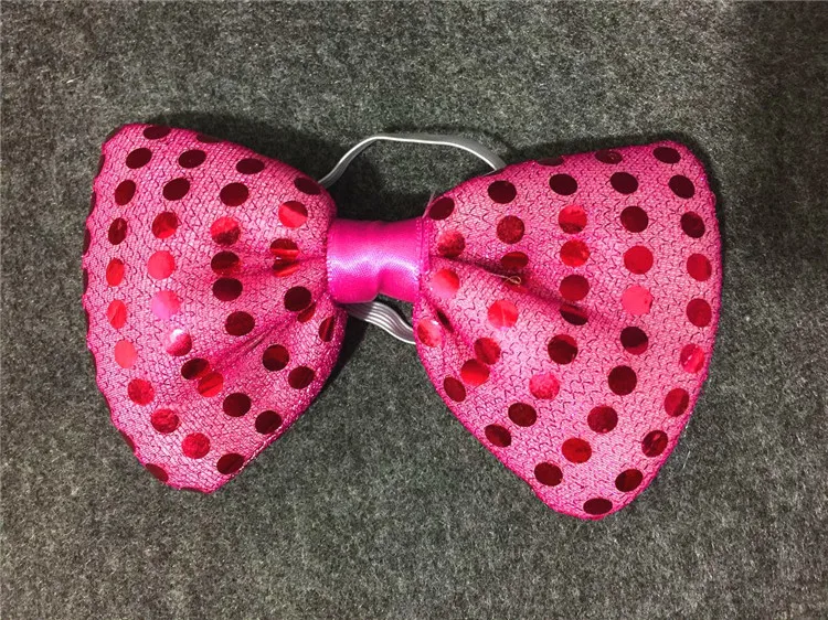 Cheap Party Supply Props Colorful Led Flashing Bow Ties Sequin Led Neck Tie Wholesale