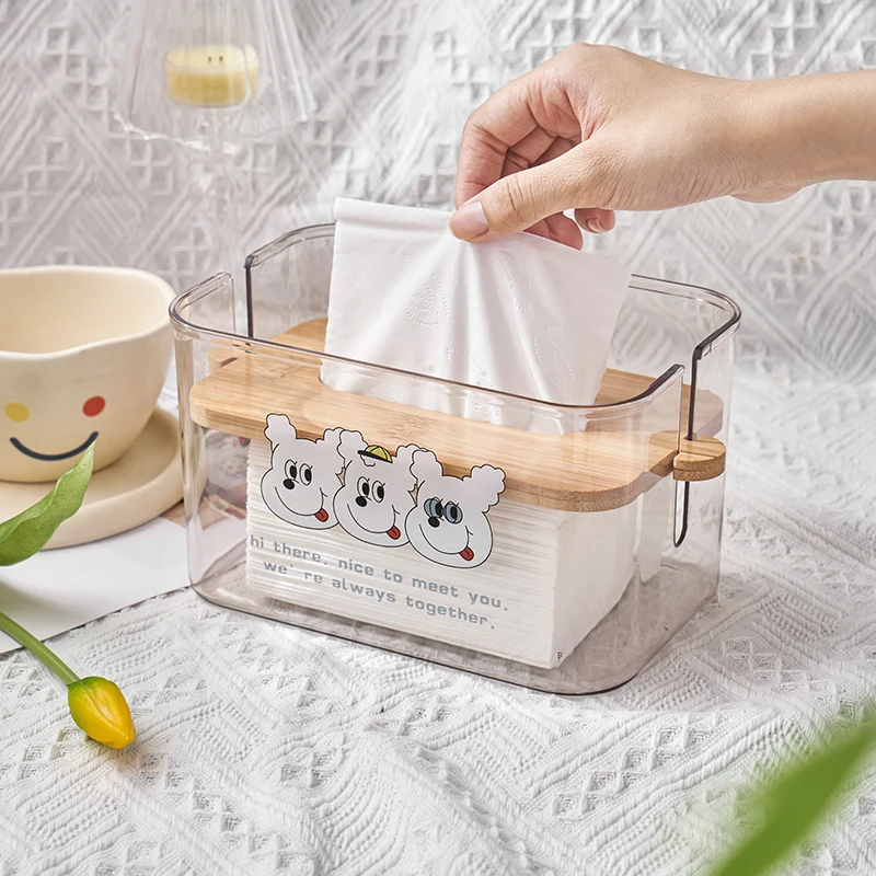 Modern Square Plastic Clear Car Hotel Living Room Paper Dispenser Container Napkin Holder Tissue Boxes