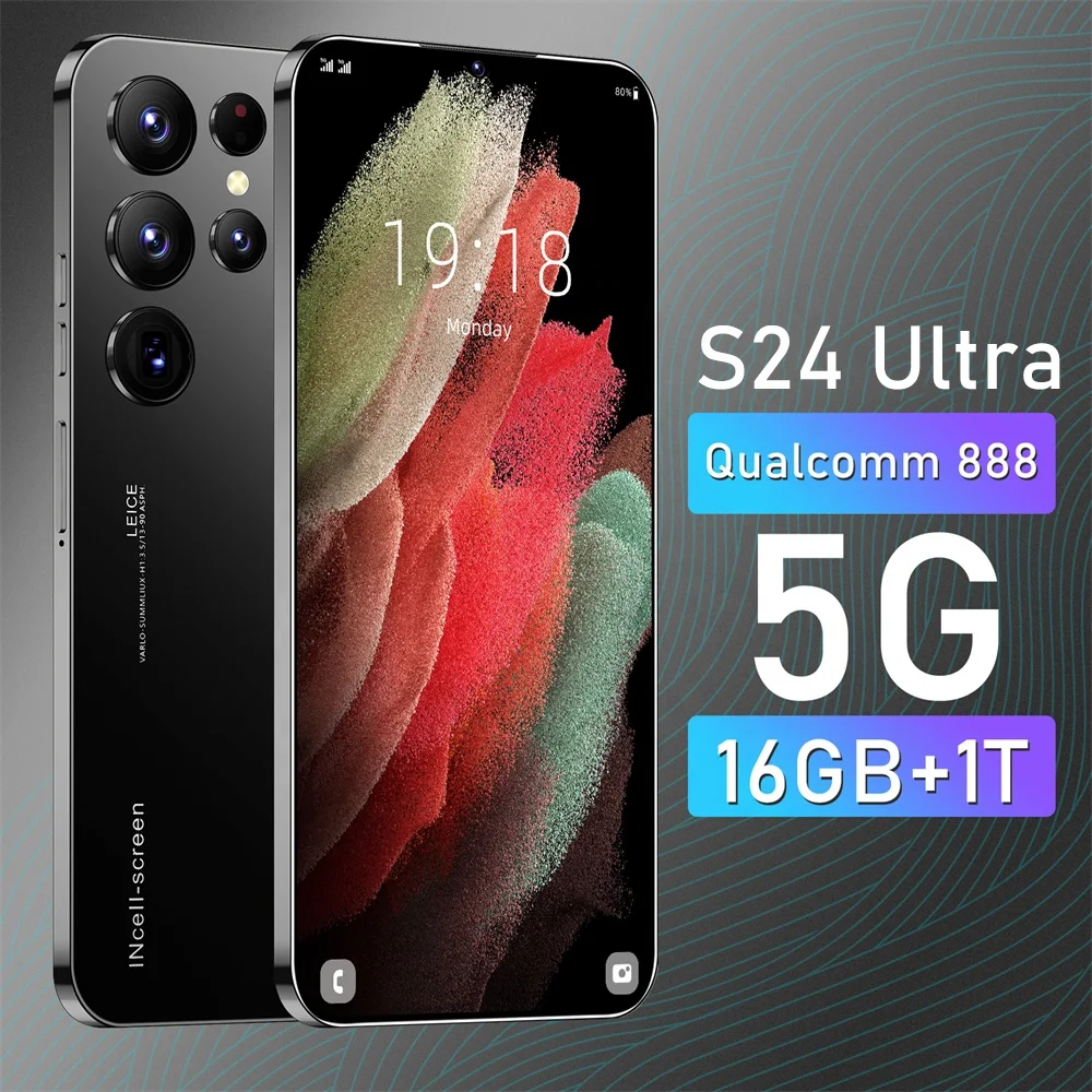 Original S24 Ultra 7.3inch Big Screen Smartphone 16GB+1TB Unlocked Clone Phone 5G Network with Dual Sim Android 13 Mobile phone