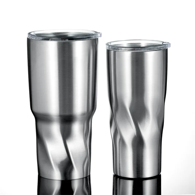 20oz 30oz Vacuum Insulated Stemless 18/8 Stainless Steel Wine Tumbler Cup Glasses with Lid and Straw