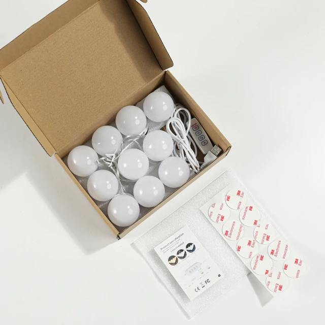 Hollywood Vanity bulb 3 Color Makeup Mirrors LED Bulbs Dimmable LED Vanity Mirror 10 light Bulbs Vanity Light