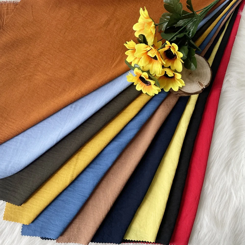 Hot Sales 165gsm   Stretch  Material Textile  Polyester Woven  Solid Dyed Crepe CEY Fabric  For Dress