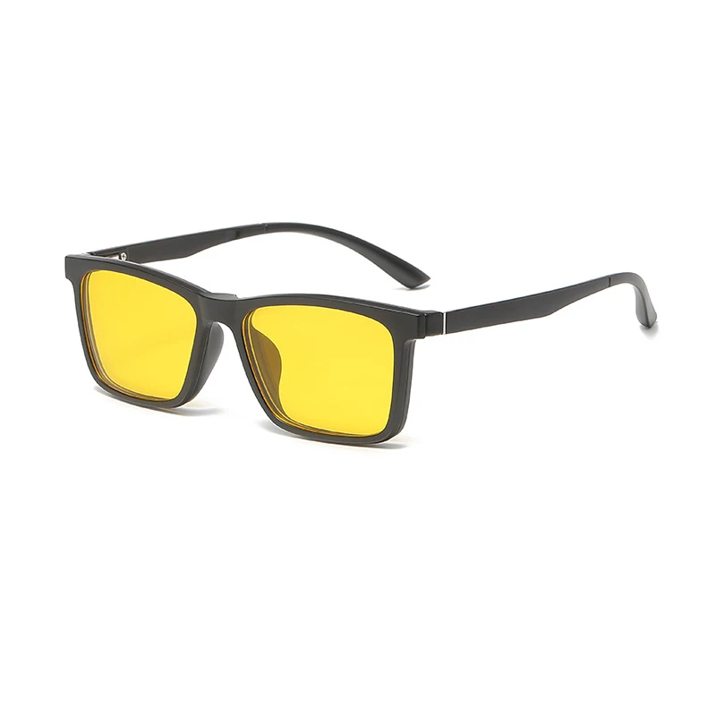 DL GLASSES 2024 Wholesale Glasses Night Vision oculos UV400 Polarized Eyewear Square 5in1 Magnetic Clip On Sunglasses