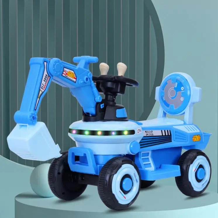 Factory Wholesale Electric Mini Excavator Ride-on Toy for Kids Baby Wheel Truck Plastic Car Toy