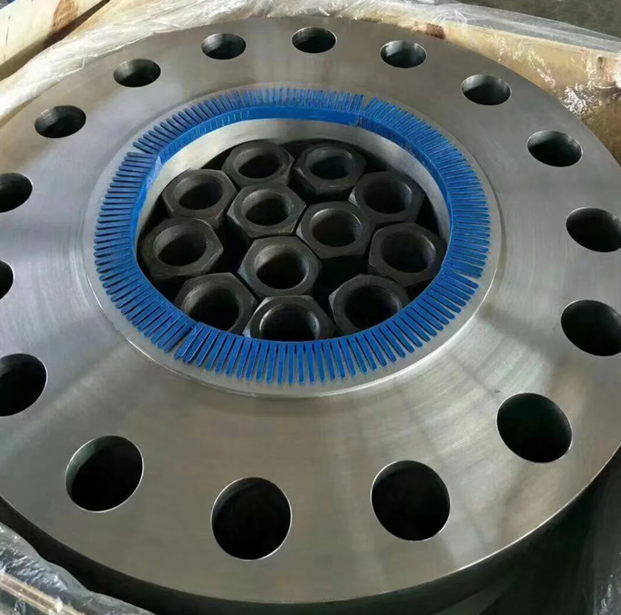 factory Stainless Steel PFA lined fixed flange with toothed hose shank