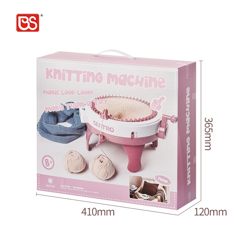 BS DIY Hat Knitting Machine Double Weaving Magic Loop Looms Stars Cylinder Kids Wool Toy Handcraft With 48 Needles Rotating