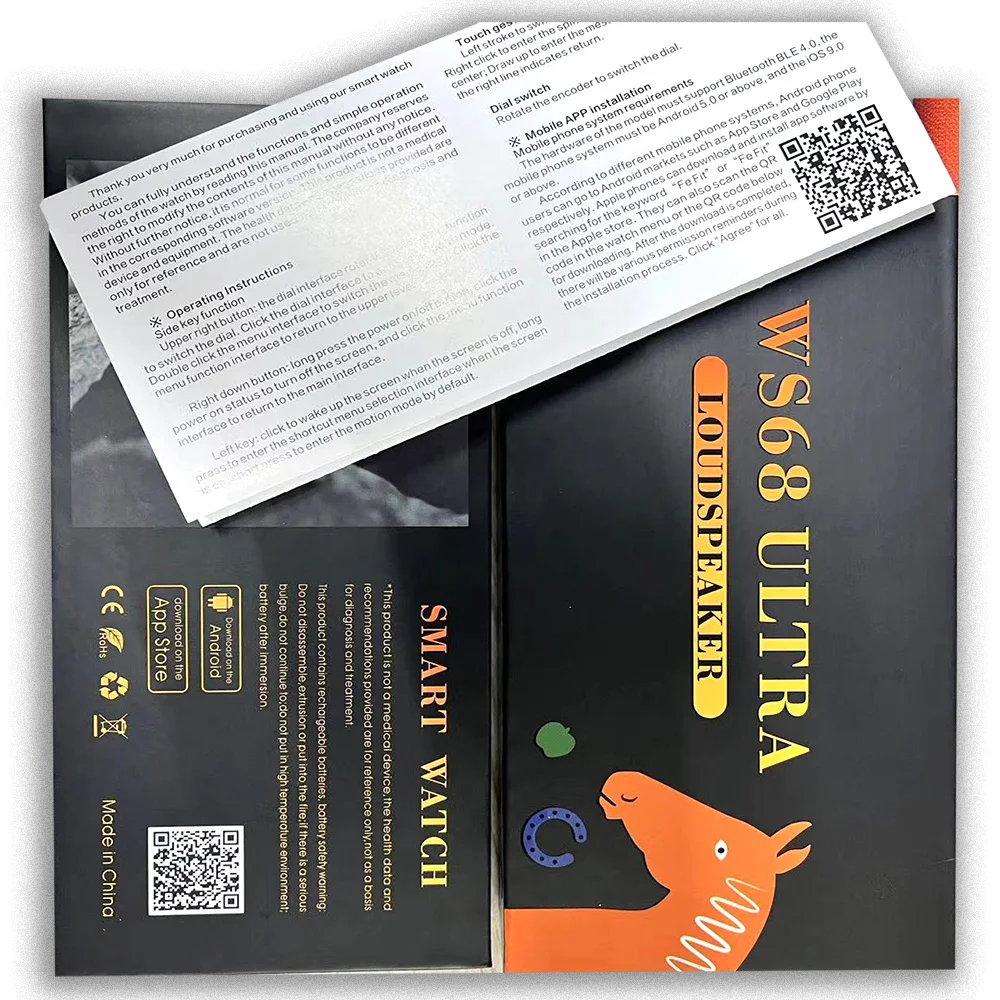 2023 IP68 WS68 Ultra Smartwatch Touch Screen Relogio Inteligente Fitness Tracker Smart Watch WS68 Ultra S8 Series8 For Men Women