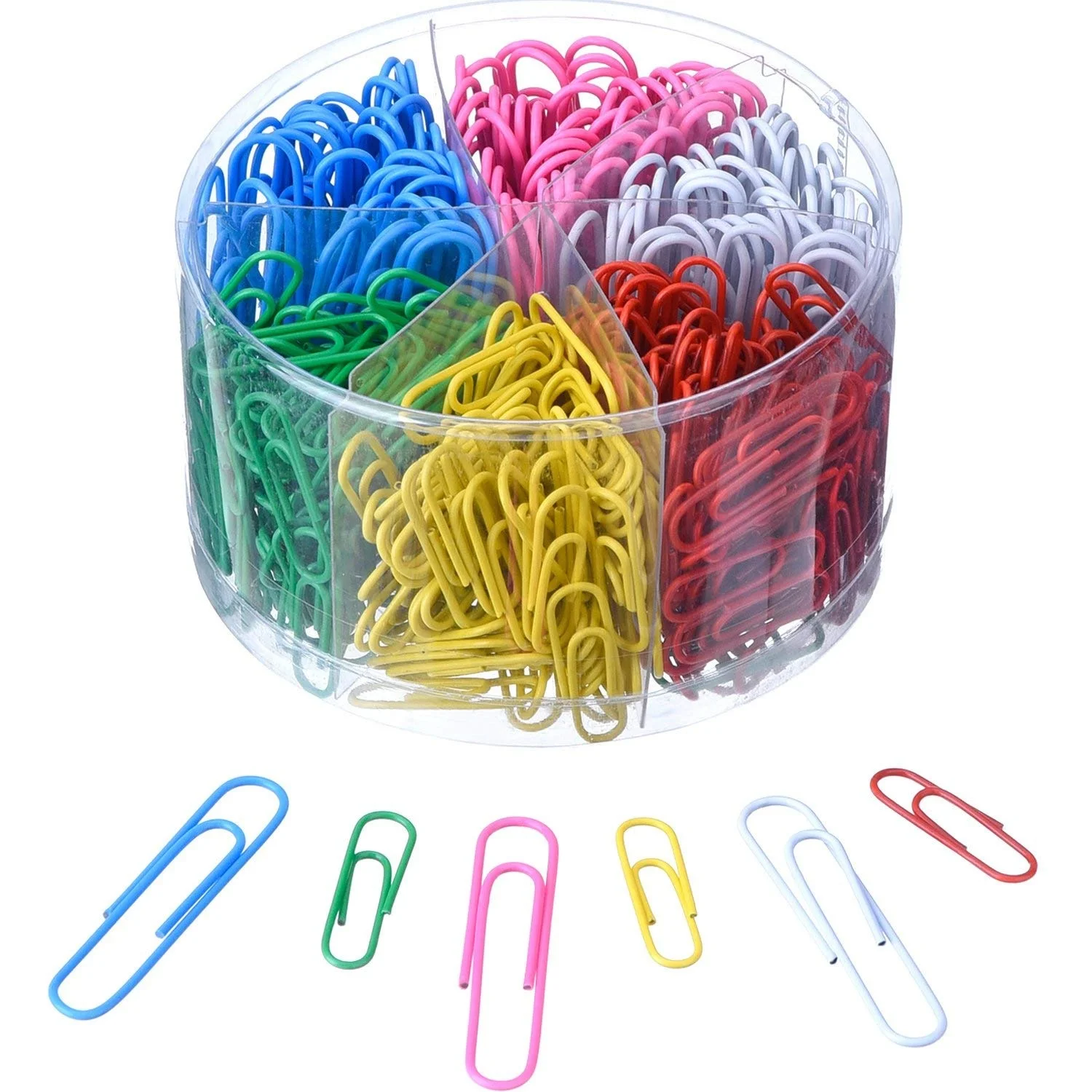 Assorted Colors Jumbo Gem Paper Clips Vinyl Coated, In Pack Of 450Pcs