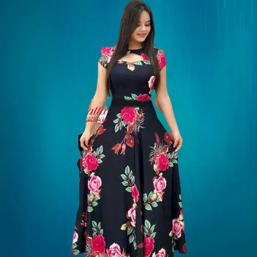 Wholesale Kurtis Ladies Cotton Rayon Women Anarkali Latest Fashion Design Ready Wear Low Price With Dupatta Jackate Indian Dress