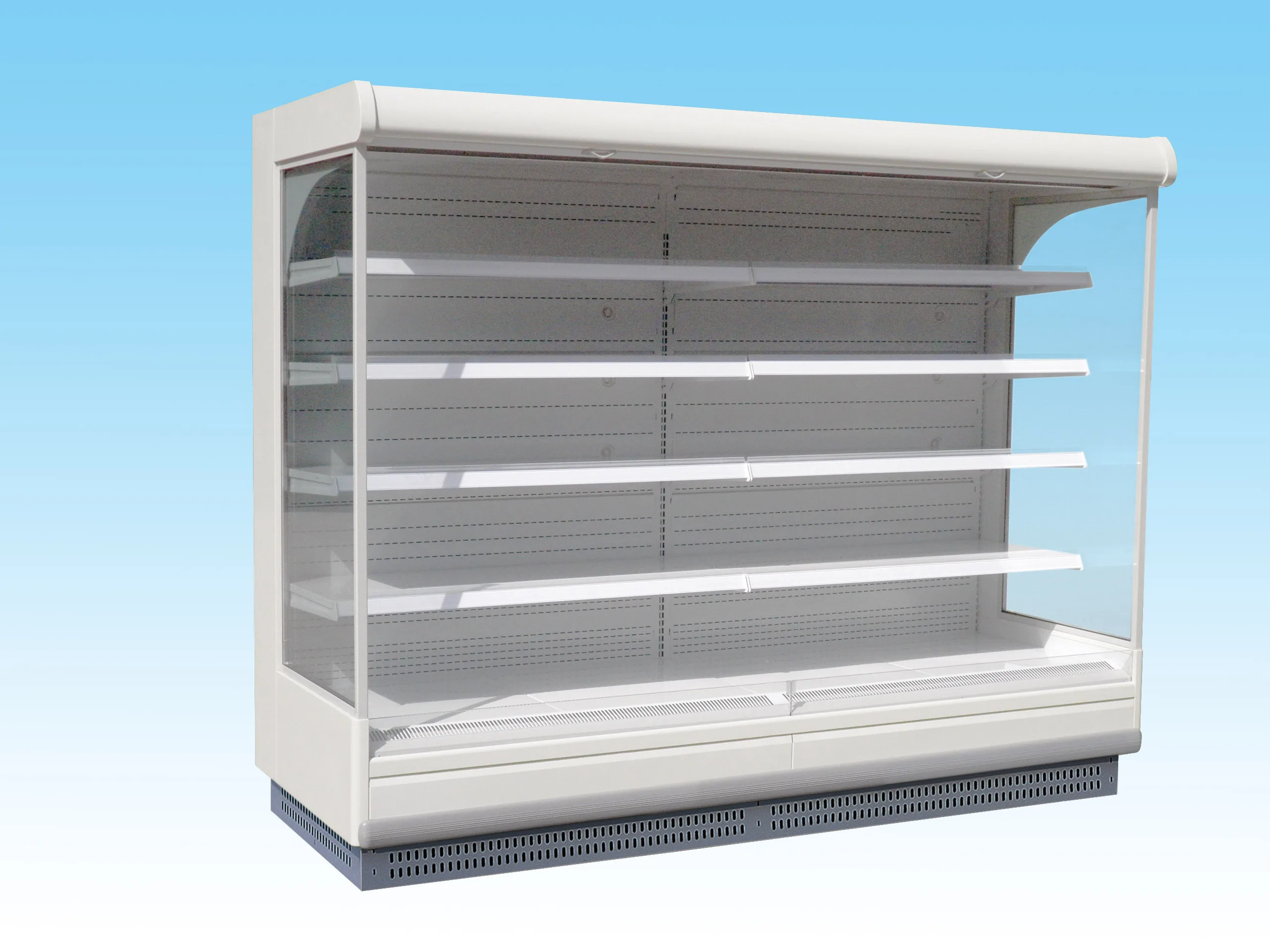 Commercial semi-vertical multideck open chiller supermarket cabinet multideck open display chiller