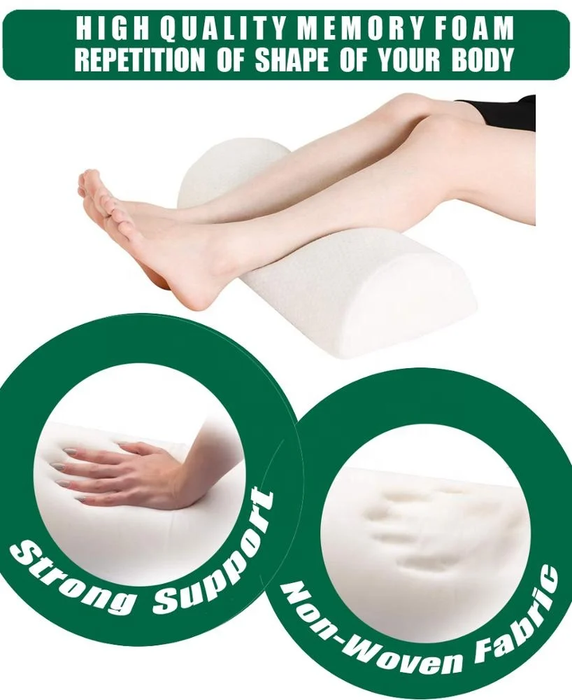 
Strong Support Bolster Pillow Under Knee Leg Neck Lumbar Pillow Pain Relief Memory Foam Under Desk Footrest Cushion 