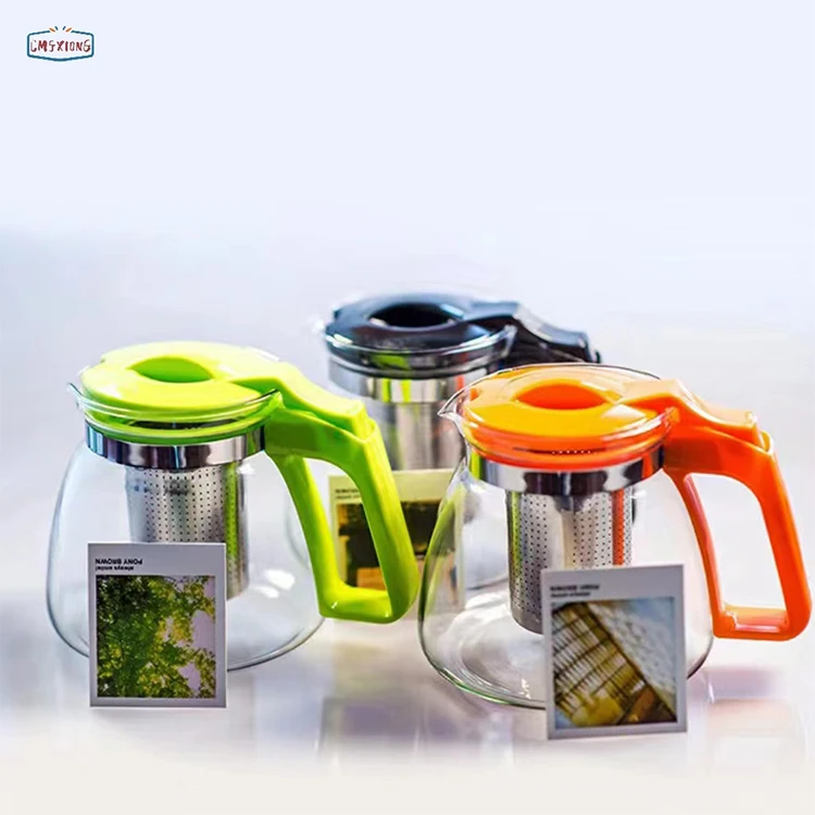 Tea Kettle Glass Flower Teapot Large Capacity Household Filter Tea Set Drink Ware Tea Set Teapot