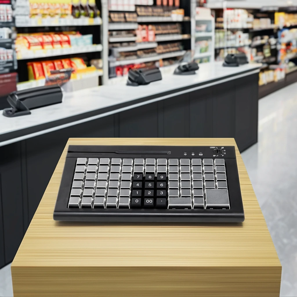 78-клавишный Полностью программируемый USB POS терминал клавиатура кассовый аппарат
