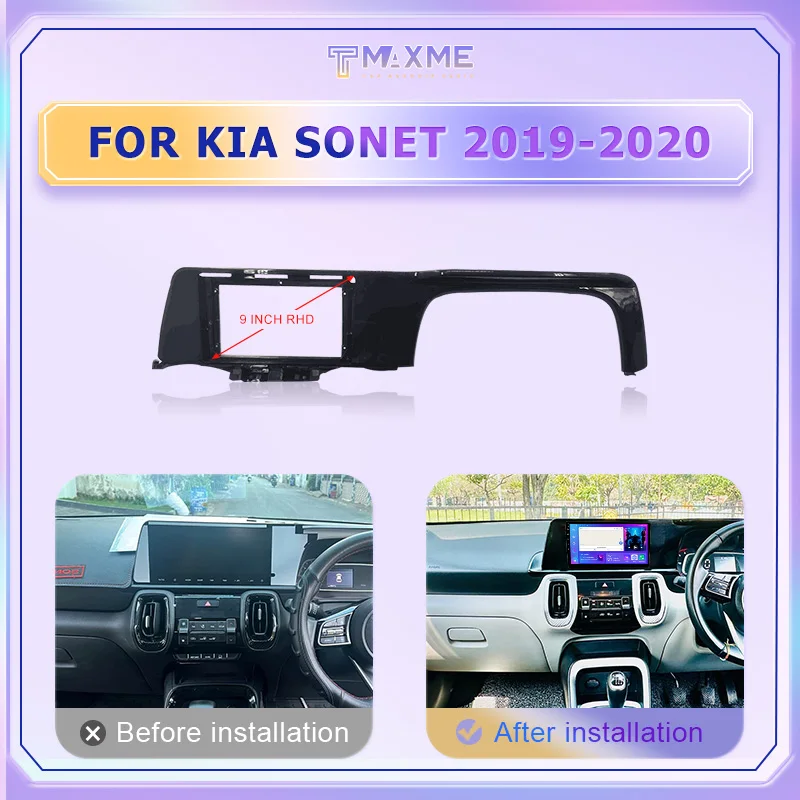 Заводская цена 9 дюймов автомобильный Dvd-блок монтажная рама для KIA SONET 2019-2022 Черный Ремонт автомобильные аксессуары кронштейн панели