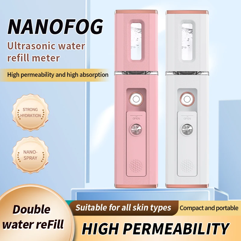2024 Hot Sale New Product Ideas USB Nano Ionic Nebulizer Self Tan Clothe Face Skin Steamer Electric Facial Mist Sprayer Car