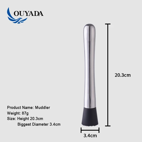 
Factory Direct custom manufacturer long cocktail wood muddler 