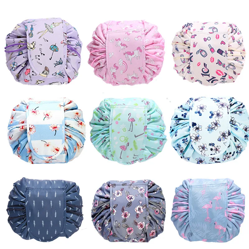 OEM oxford drawstring design fashion travel  cosmetic storage beauty Hot selling  large pouch girl makeup bag
