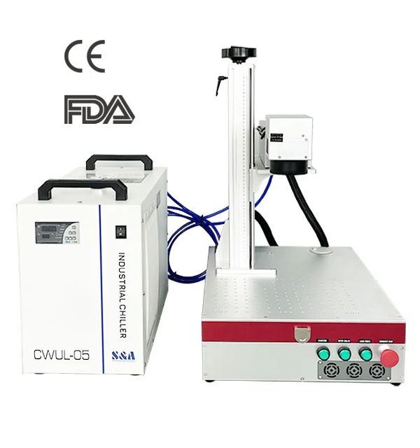 3W Mini UV Laser Marker AOC 355nm Source Water Cooling Portable Small Laser Marking Machine All in one type CE Certified