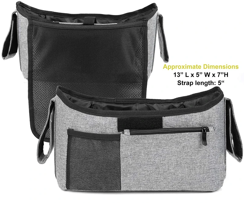 Extra large Lightweight baby bag for stroller Grey baby jogger stroller bag baby stroller storage bag with mesh pocket