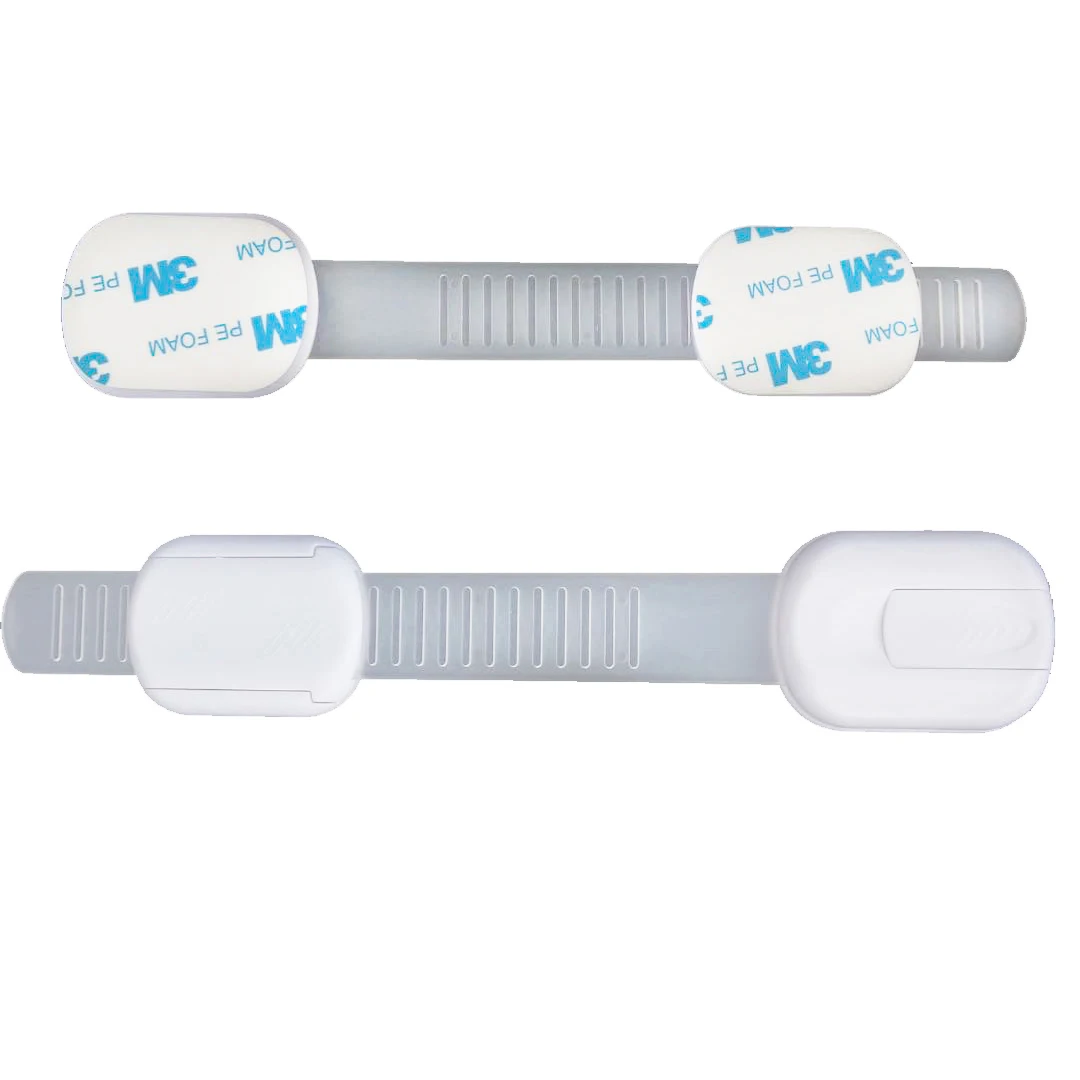 Child Infant Safety protection Locks Baby Proofing Cabinet Lock with 6 Extra Adhesives stickers Adjustable Strap Latches