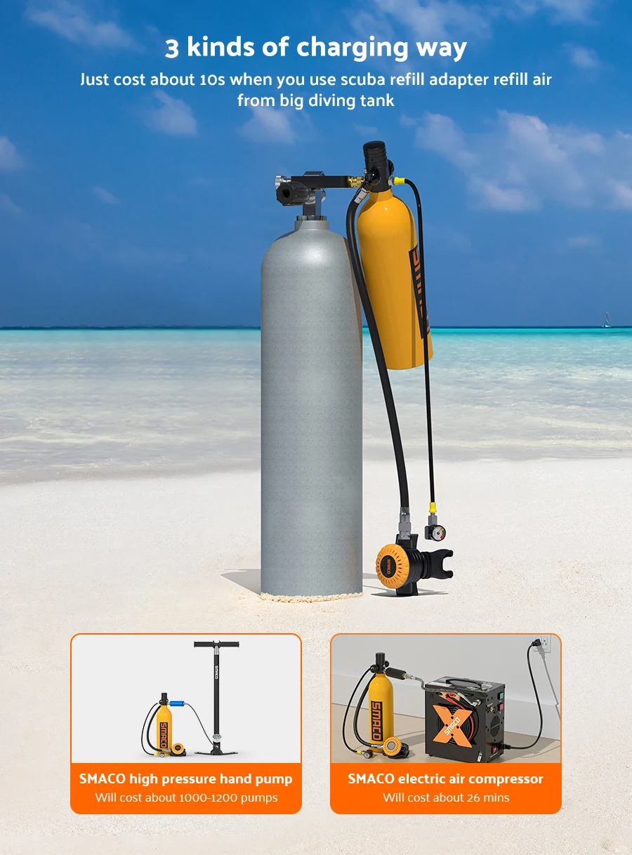 SMACO S400 Pro Portable Underwater Diving Respirator 360 Degree Selection Joint Underwater Freedom Without Restraint