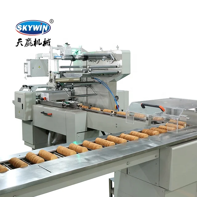 Automatic Sandwich Biscuit Machine With Packaging Machines/ automation on-edge packing biscuit machine