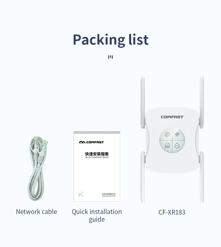 Factory Direct Comfast OEM 1800Mbps WiFi 6 wireless repeater CF-XR183 gigabit wifi range extender dual band signal booster
